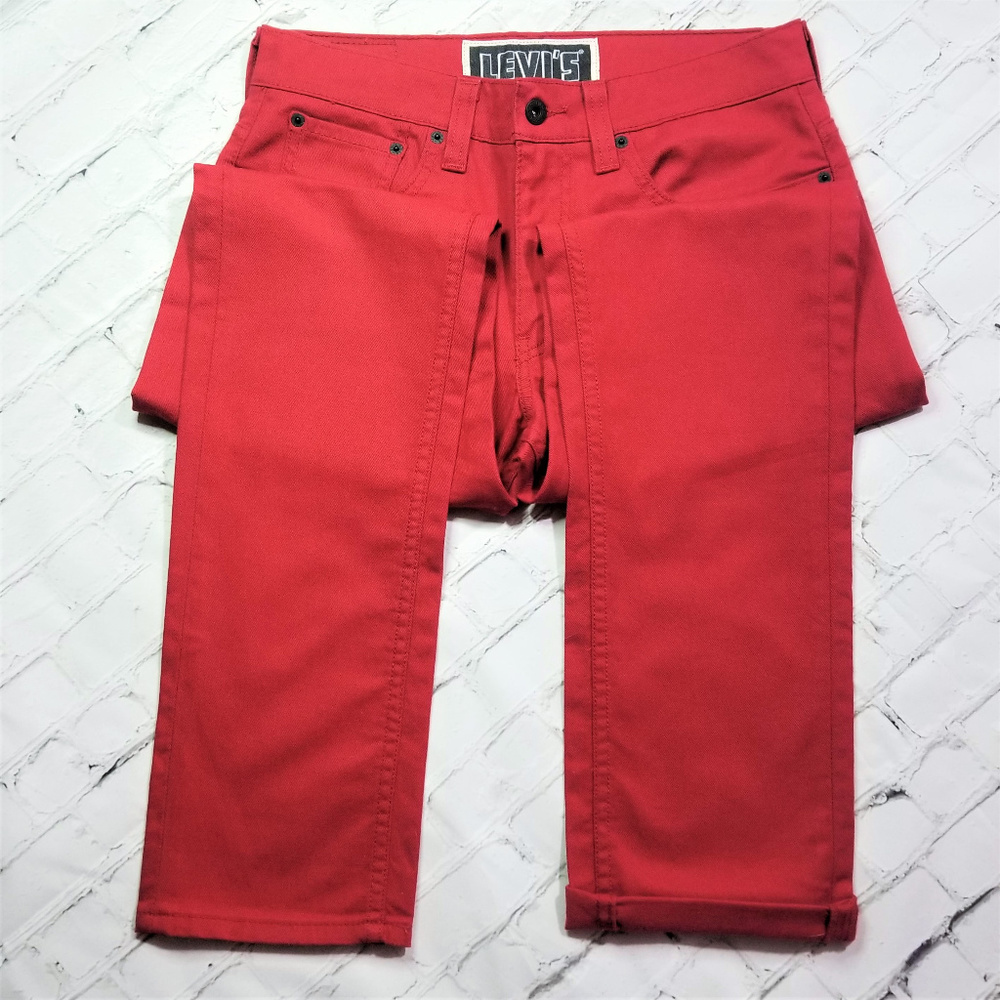 Levis 511 Red Slim Stretch Skinny Jeans 32x30 NWOT